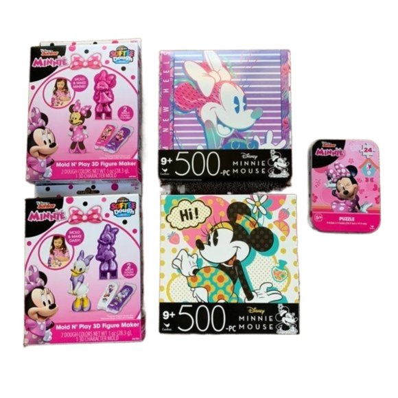 Disney | Toys | Bundle 5 Minnie Mouse Puzzles Toys | Poshmark